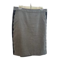 Gray LOFT Pencil Skirt with Black Lace (Size 8)