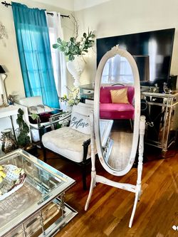 Vintage Solid wood floor mirror shabby chic classic