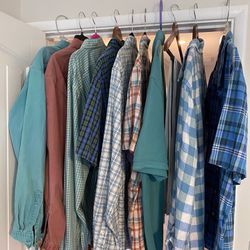 LL Bean Summer Wardrobe - Men’s Shirts  & Pants - Size Large To X-Large - 9 Shirts $49