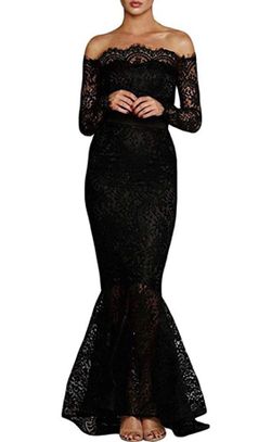 Black lace evening dress /gown