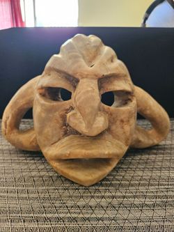 Selling a truly one-of-a-kind hand-carved natural stone mask.