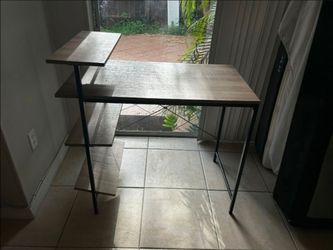 Modern Industrial Desk with Built-in Shelving