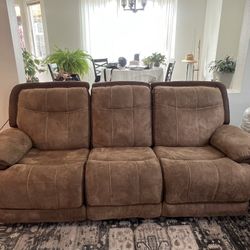Reclining Sofa w/ USB Charging – $210