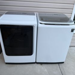 Newer XL  Samsung Glass top Dual washer And Electric Glass Door Dryer - Delivery Available 