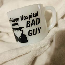 Federal Bad Guy Milk Glass Vintage 