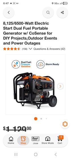 Generac 8125/6500-Watt Dual Fuel Portable Generator