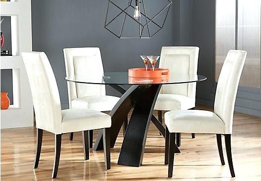 Glass Wood Dining table with 4 chairs