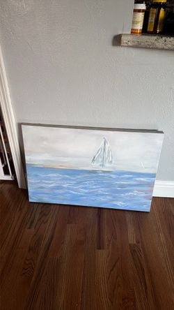 Sailboat Ocean Canvas Painting