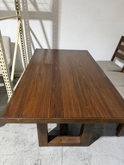 Dark Walnut Wood Dining Table