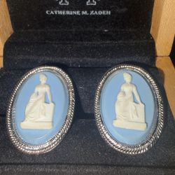 Vintage Wedgwood jasperware Cuff links 