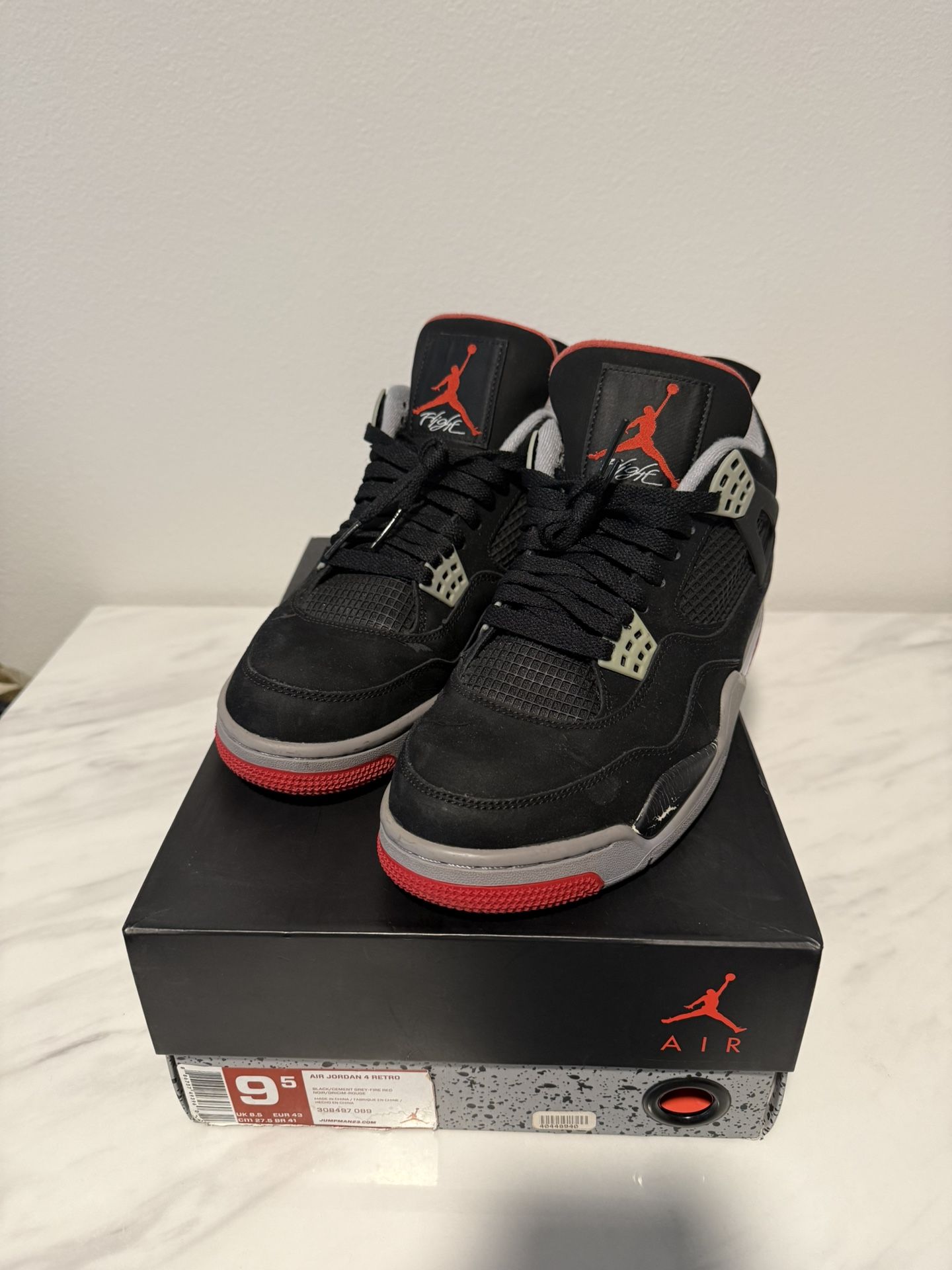 Air Jordan 4 Retro 'Bred' 2012(9.5)