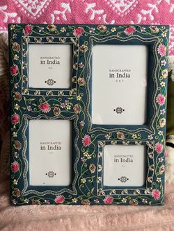 Floral Beaded Picture Frame