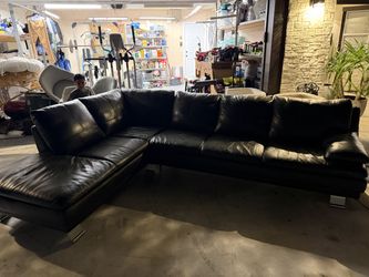 Genuine leather Gray sectional
