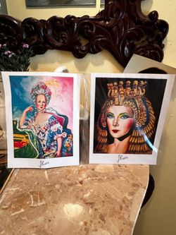 Portraits of cleopatra and Marie Antoinette