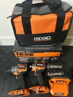 RIDGID 18V NUKE SubCompact Brushless Cordless 2-Tool Combo Kit with Drill/Driver, Impact Driver, (2) Batteries & Charger