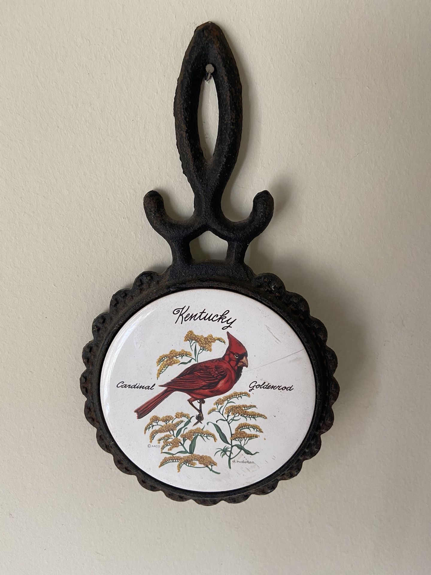 Kentucky Cardinal Cast Iron Trivet 