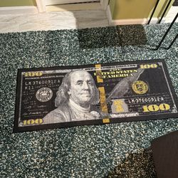 (100) Hundred Dollar Bill Carpet Rug