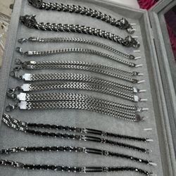 Stainless Steel Men Bracelet Zircon/ceramic 