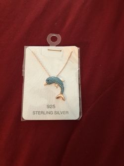 925 sterling silver turquoise fish necklace
