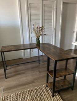 L Shape Wooden Table