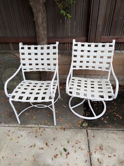 Brown Jordan White Patio Chairs – Set of 2 – $175