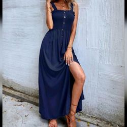 Navy Blue Maxi Summer Dress