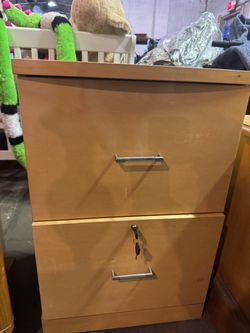 2-Drawer Wood Filing Cabinet with Lock