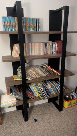 5-Tier Black Bookshelf