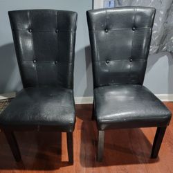 Black Faux Leather Chairs