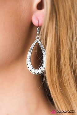 Nice white beads silver hook earrings new