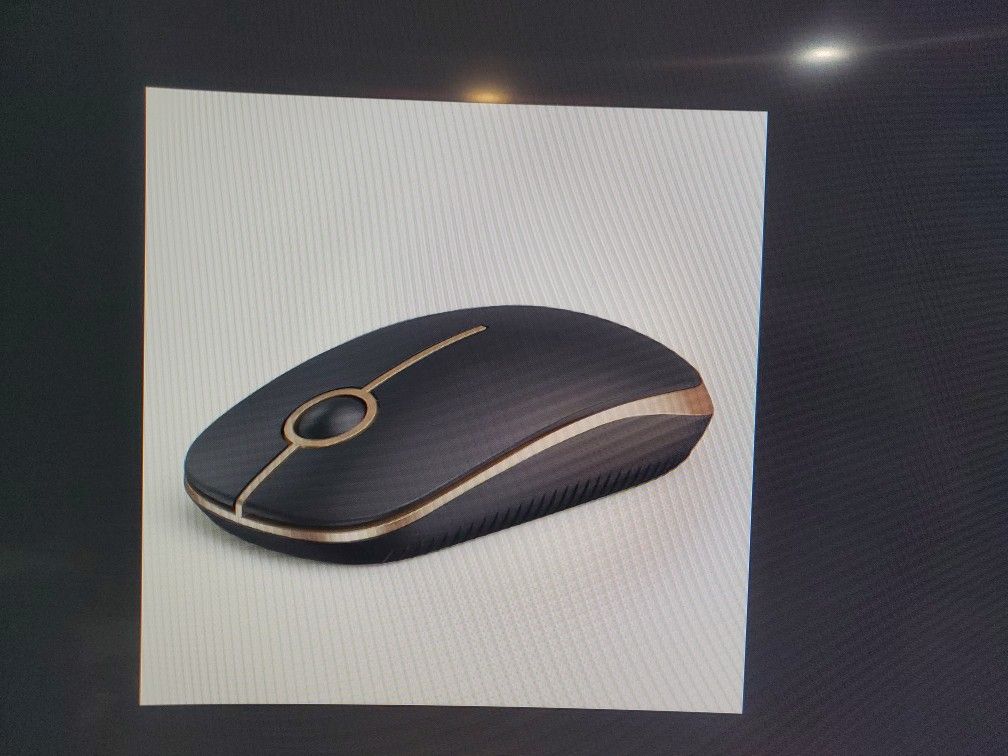 Black & Gold Wireless Mouse, 2.4G Slim Portable Nano USB-A Receiver