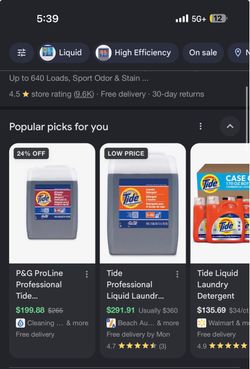 Tide  professional laundry detergent