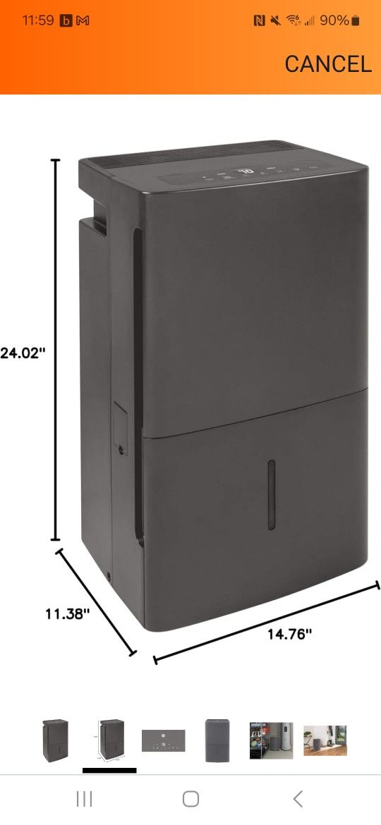 GE Energy Star Portable Dehumidifier 50 Pint