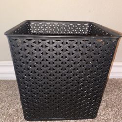 Tall Plastic Black Decorative Storage Bin/Basket