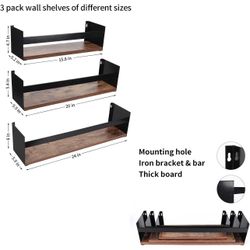 3 Pack Wall Mounted Shelves