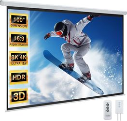 Projector screen motorized auto 100" 16:9 white
