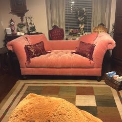 Velvet Chaise Sofa Mid-Centry 