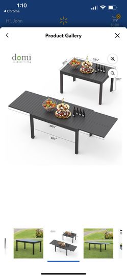 Aluminum Expandable Patio Dining Table Brown