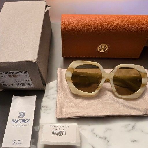 Tory Burch Women's Sunglasses TY7195U Ivory Horn