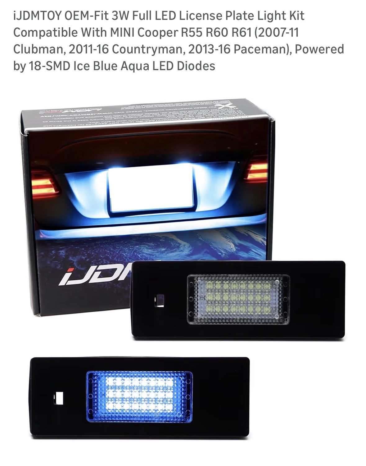 License Plate Light Mini Cooper 2011