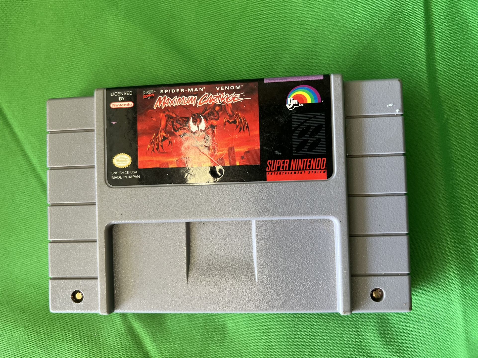 Spider-Man and Venom Maximum Carnage (Super Nintendo SNES, 1994) Authentic Cart