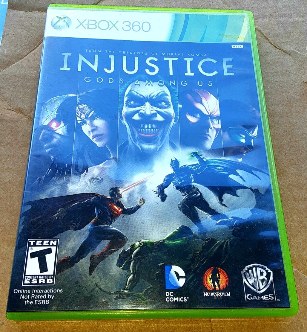 Xbox 360 Injustice video game.