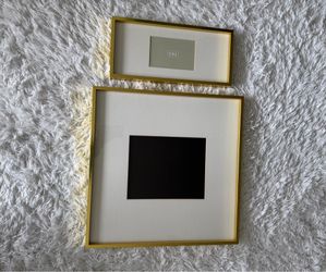 CB2 Gold Brass Frame Set with White Mat