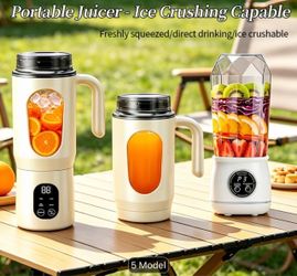 Portable Juicer With LED Display - USB Rechargeable Handheld Juice Blender