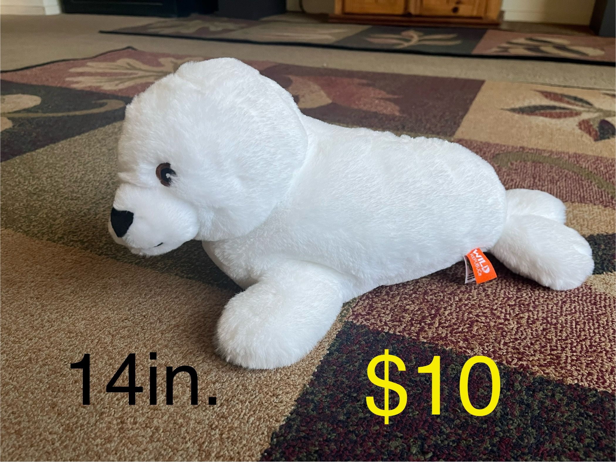 14” White Seal Plushy