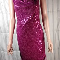 Ruched Bodycon Dress Purple Sequin Size XXL Wild Fable