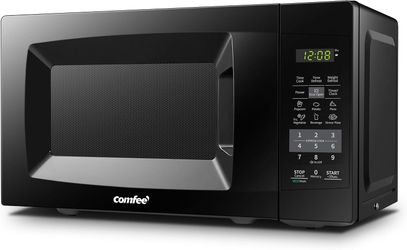 COMFEE' Countertop Microwave Oven, 0.7 Cu.Ft, 700W, Black, ECO Mode
Sound On/Off, One-Touch Buttons, Child Safety Lock, for Dorm, Apartment, Office