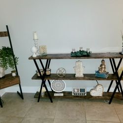 Rustic Console Table And Shelf