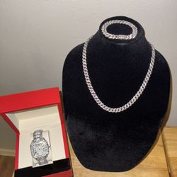 Bussdown Chain Set + luxury Watch 