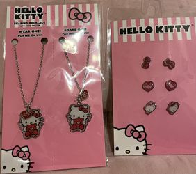 Hello Kitty Valentines Day BFF Necklace & Earrings